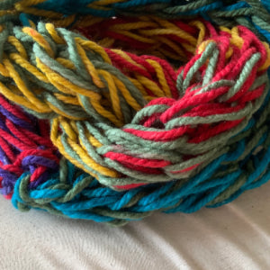 Rainbow "ugly holiday sweater" Hug