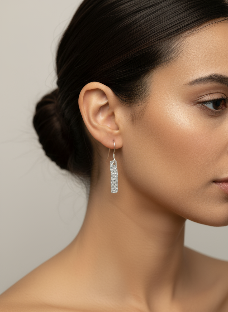 Hand Hammered Silver Earrings