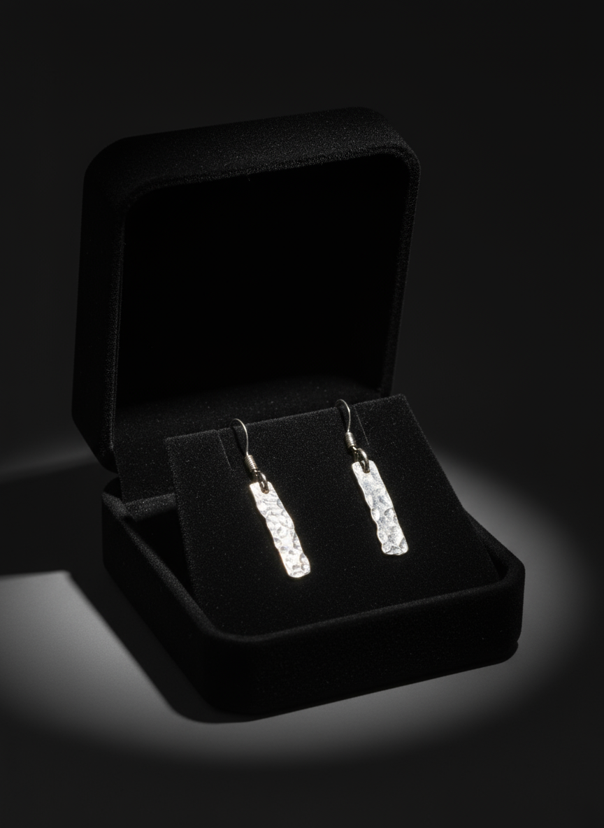 Hand Hammered Silver Earrings